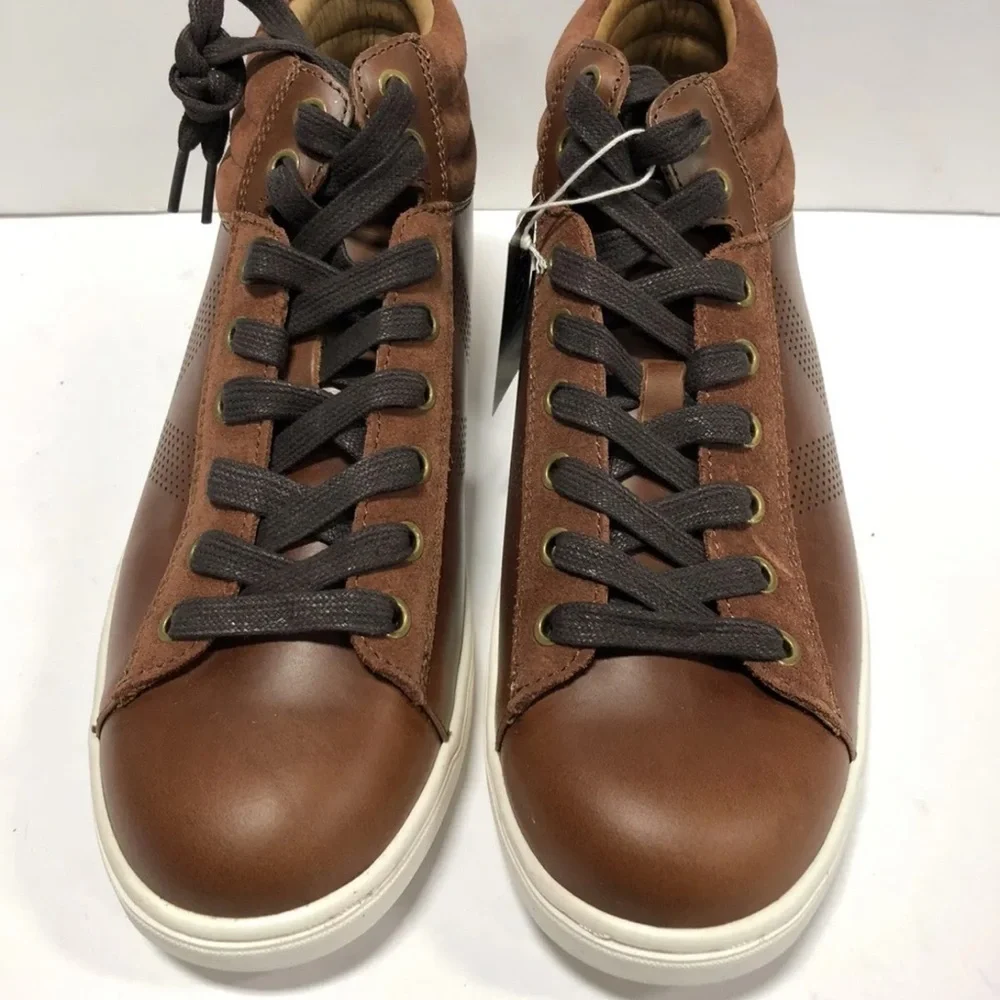 Vionic Men’s Mott Malcom Casual Hi Top Sneakers Dark Brown, Size 8.5 M